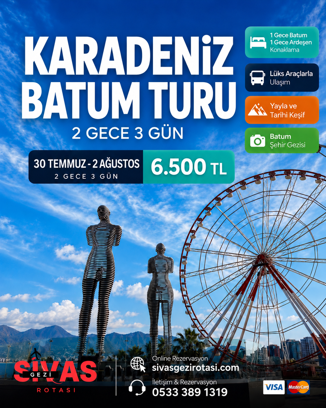 Sivas Çıkışlı Batum Karadeniz Turu